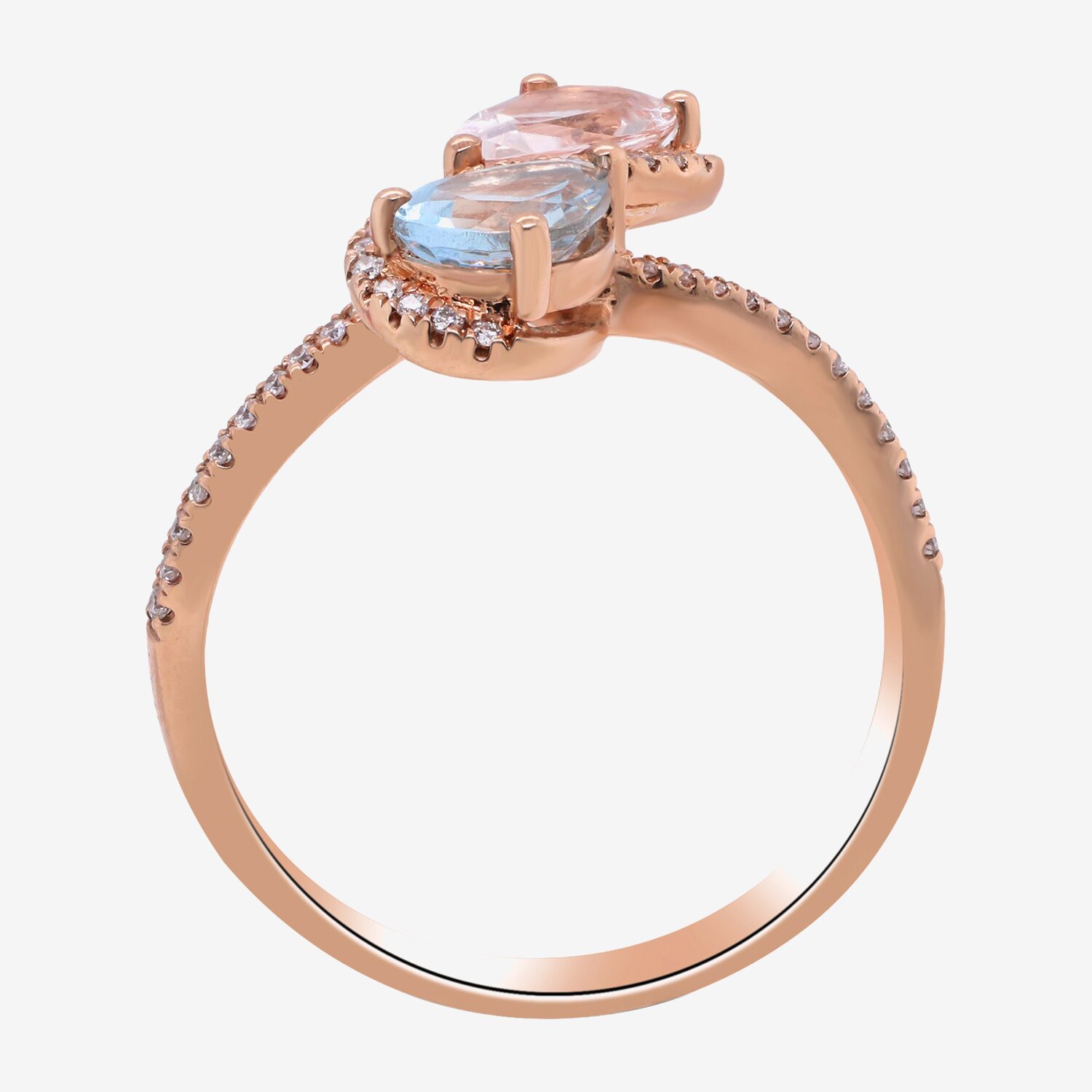 Limited Quantities! Womens 1/8 CT. T.W. Genuine Blue Aquamarine 10K Gold Side Stone Bypass  Cocktail Ring