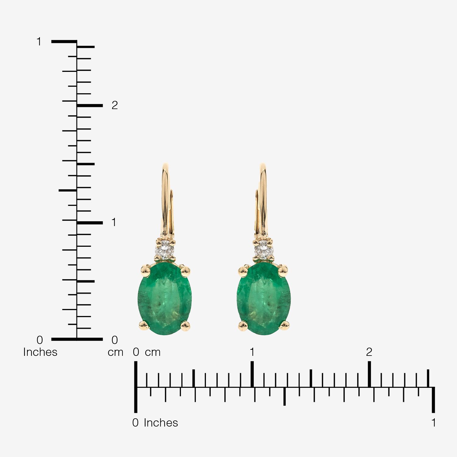 Limited Quantities! Womens Diamond Accent Genuine Green Emerald 10K Gold Oval Drop Earrings