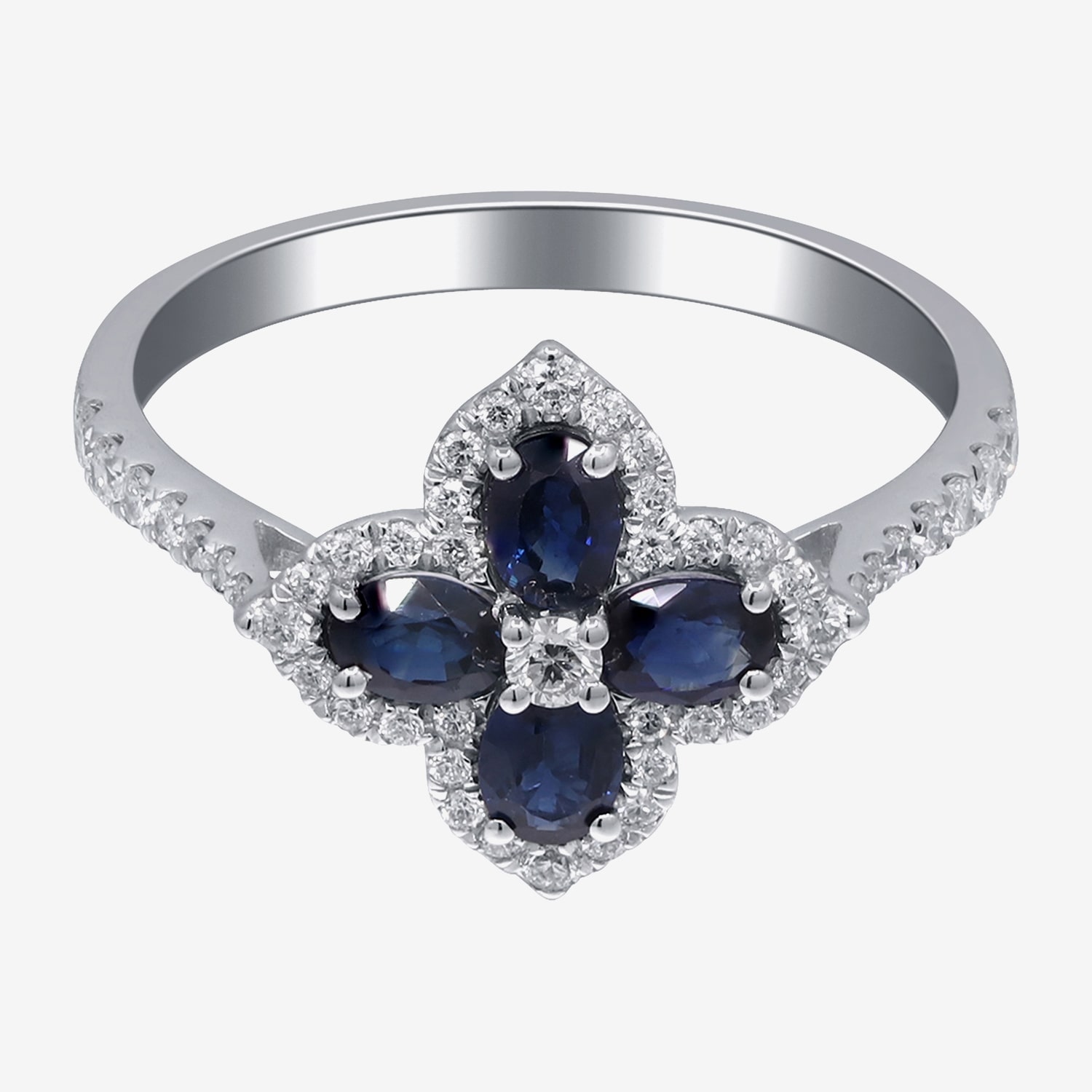 Limited Quantities! Womens 1/3 CT. T.W. Genuine Blue Sapphire 10K Gold Side Stone Cocktail Ring