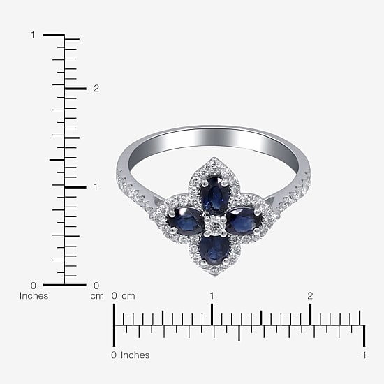 Limited Quantities! Womens 1/3 CT. T.W. Genuine Blue Sapphire 10K Gold Side Stone Cocktail Ring