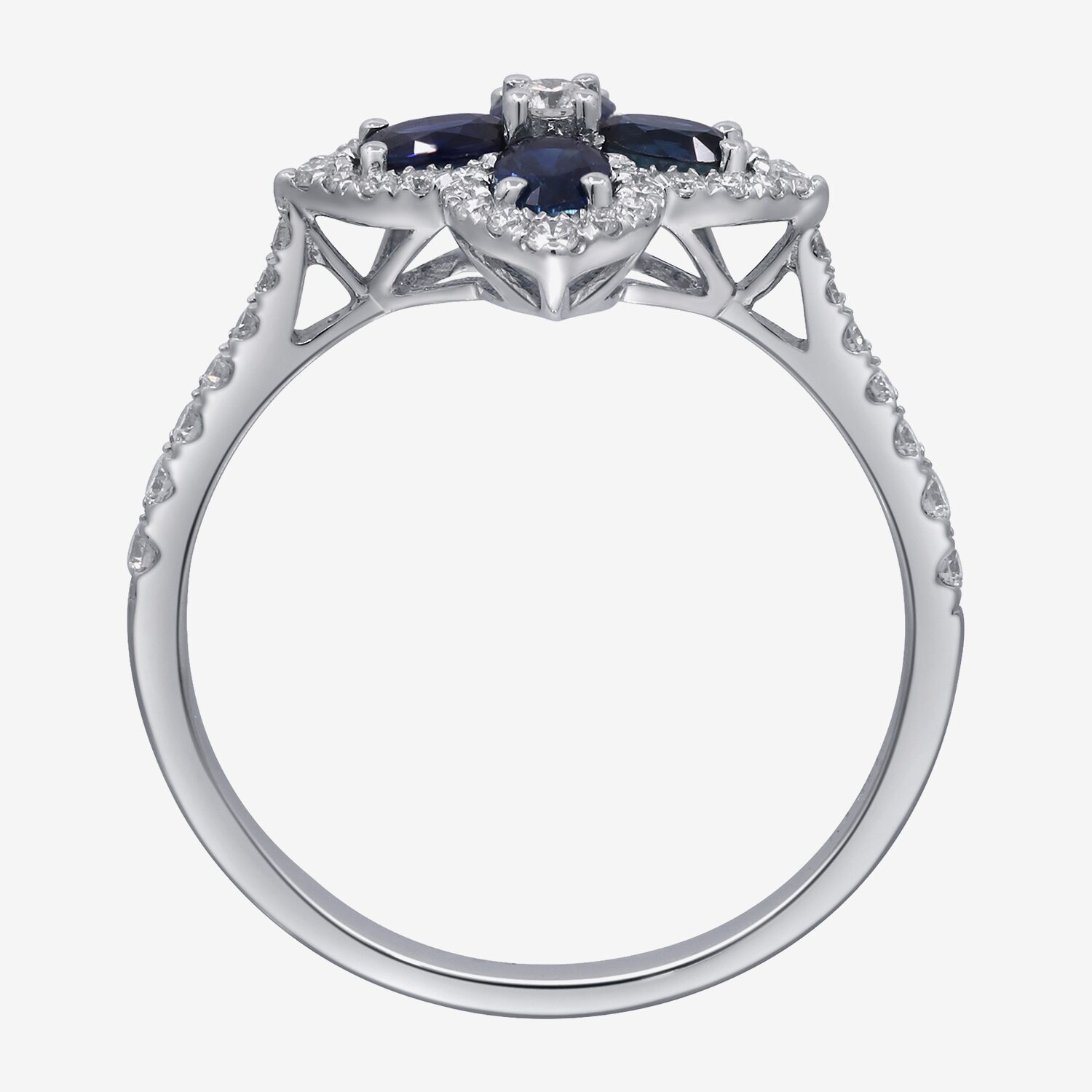 Limited Quantities! Womens 1/3 CT. T.W. Genuine Blue Sapphire 10K Gold Side Stone Cocktail Ring