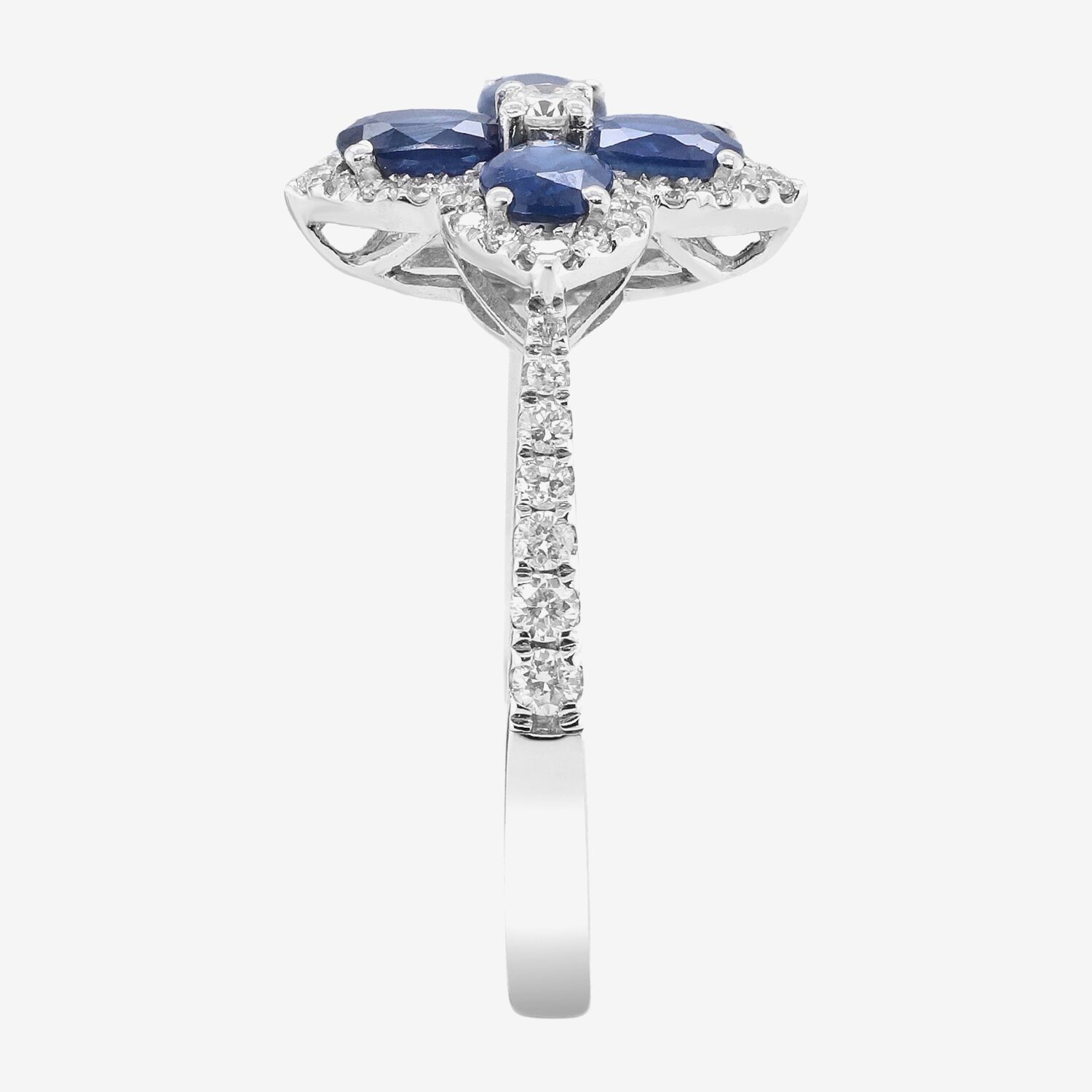 Limited Quantities! Womens 1/3 CT. T.W. Genuine Blue Sapphire 10K Gold Side Stone Cocktail Ring