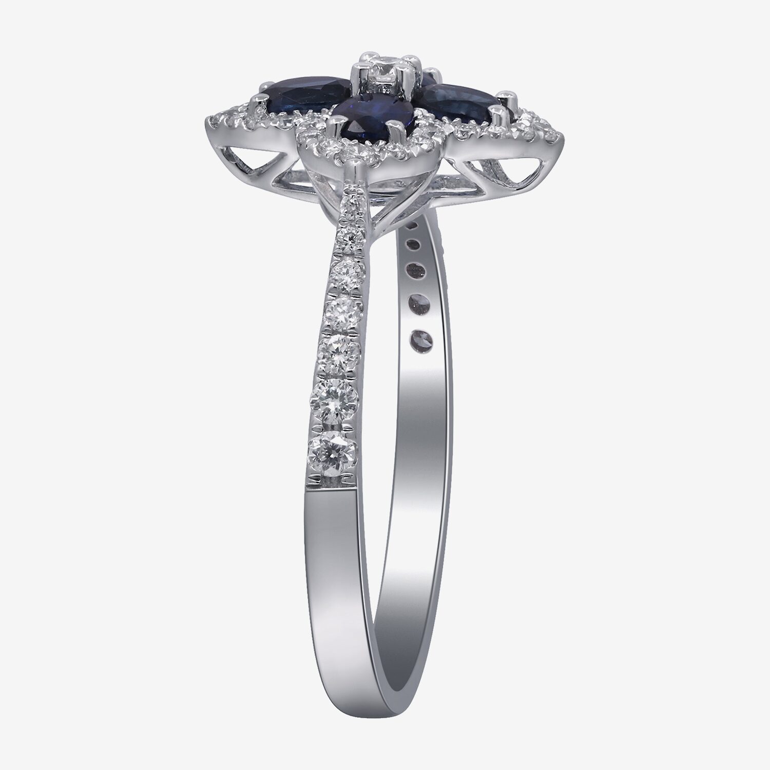 Limited Quantities! Womens 1/3 CT. T.W. Genuine Blue Sapphire 10K Gold Side Stone Cocktail Ring