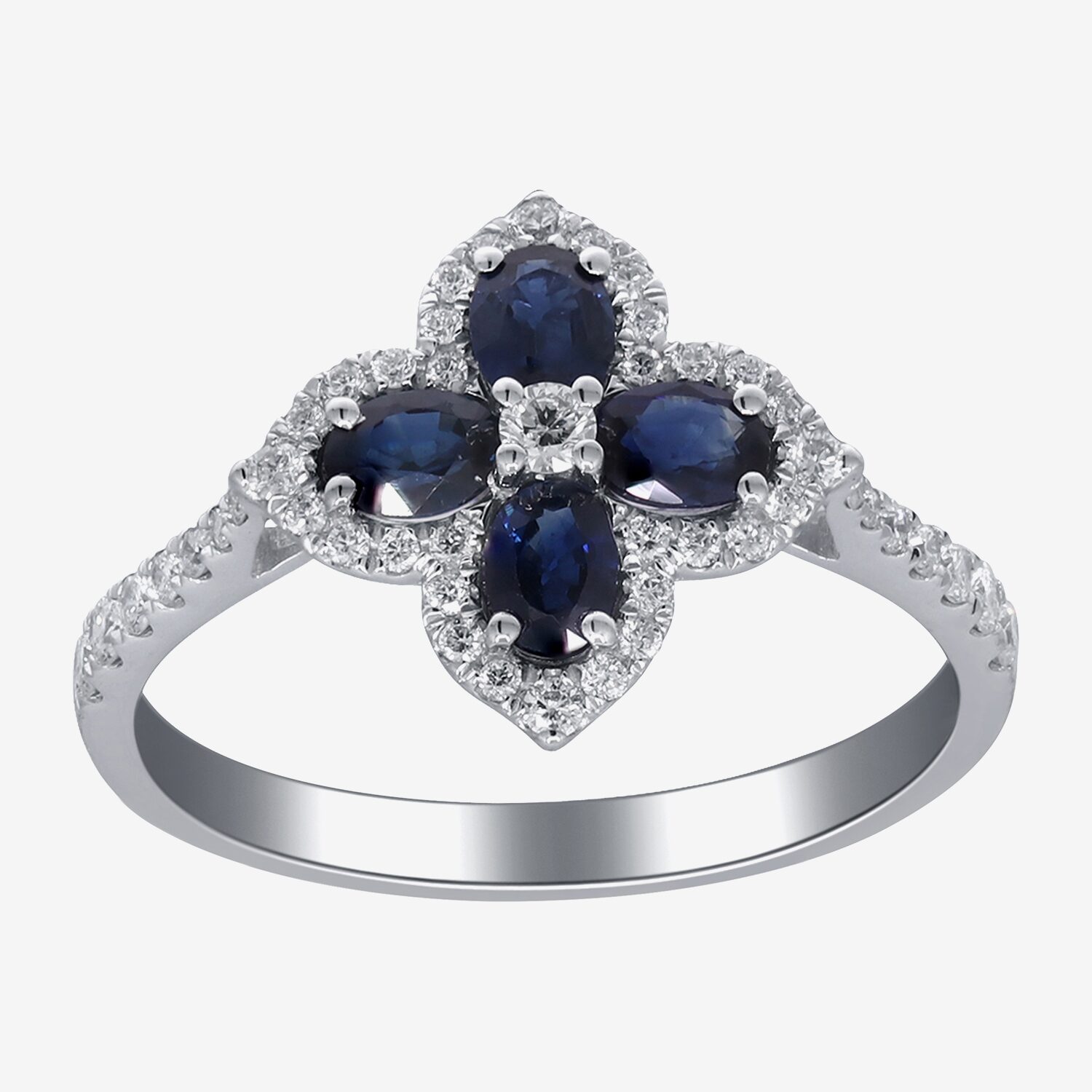 Limited Quantities! Womens 1/3 CT. T.W. Genuine Blue Sapphire 10K Gold Side Stone Cocktail Ring