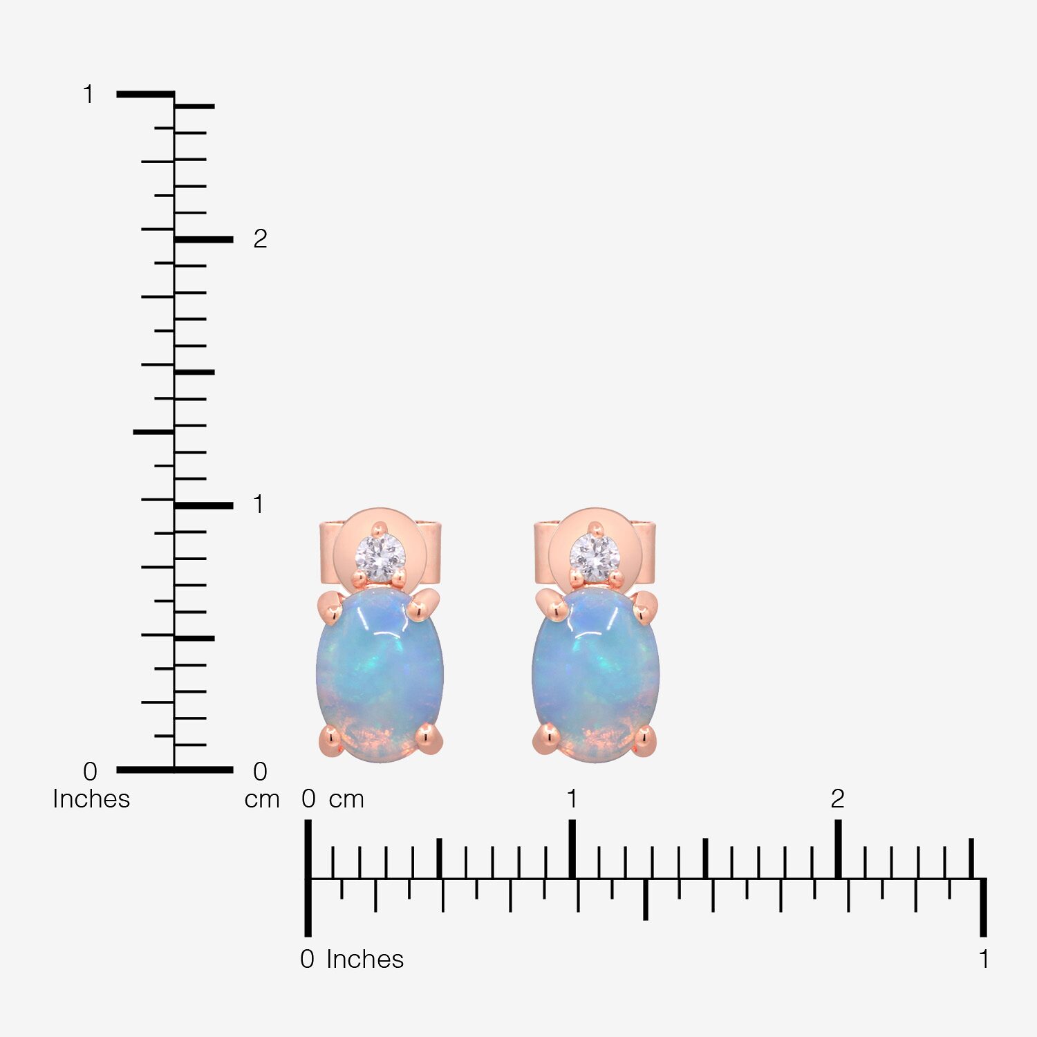 Limited Quantities! Diamond Accent Genuine White Opal 10K Gold 9mm Oval Stud Earrings