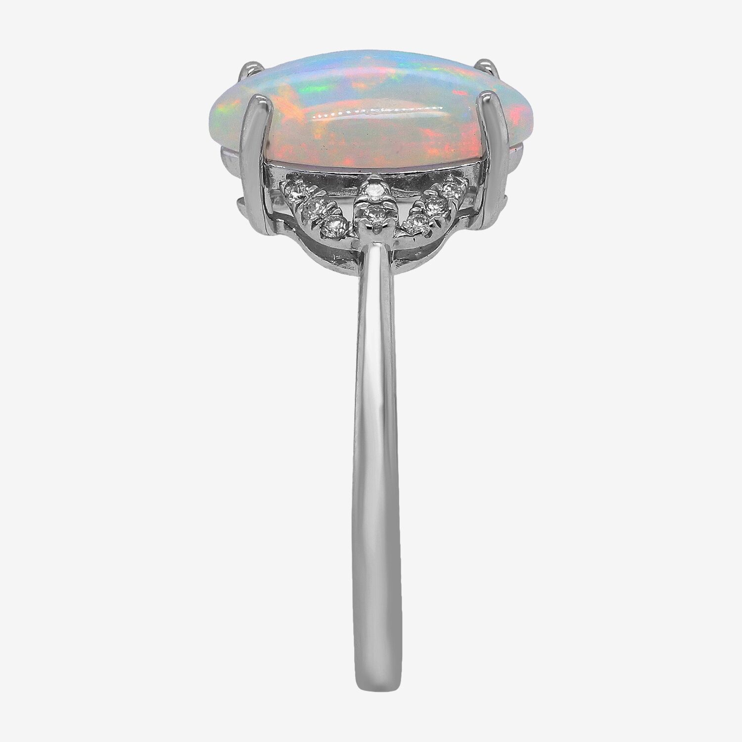 Limited Quantities! Womens Diamond Accent Genuine White Opal 10K Gold Marquise Cocktail Ring