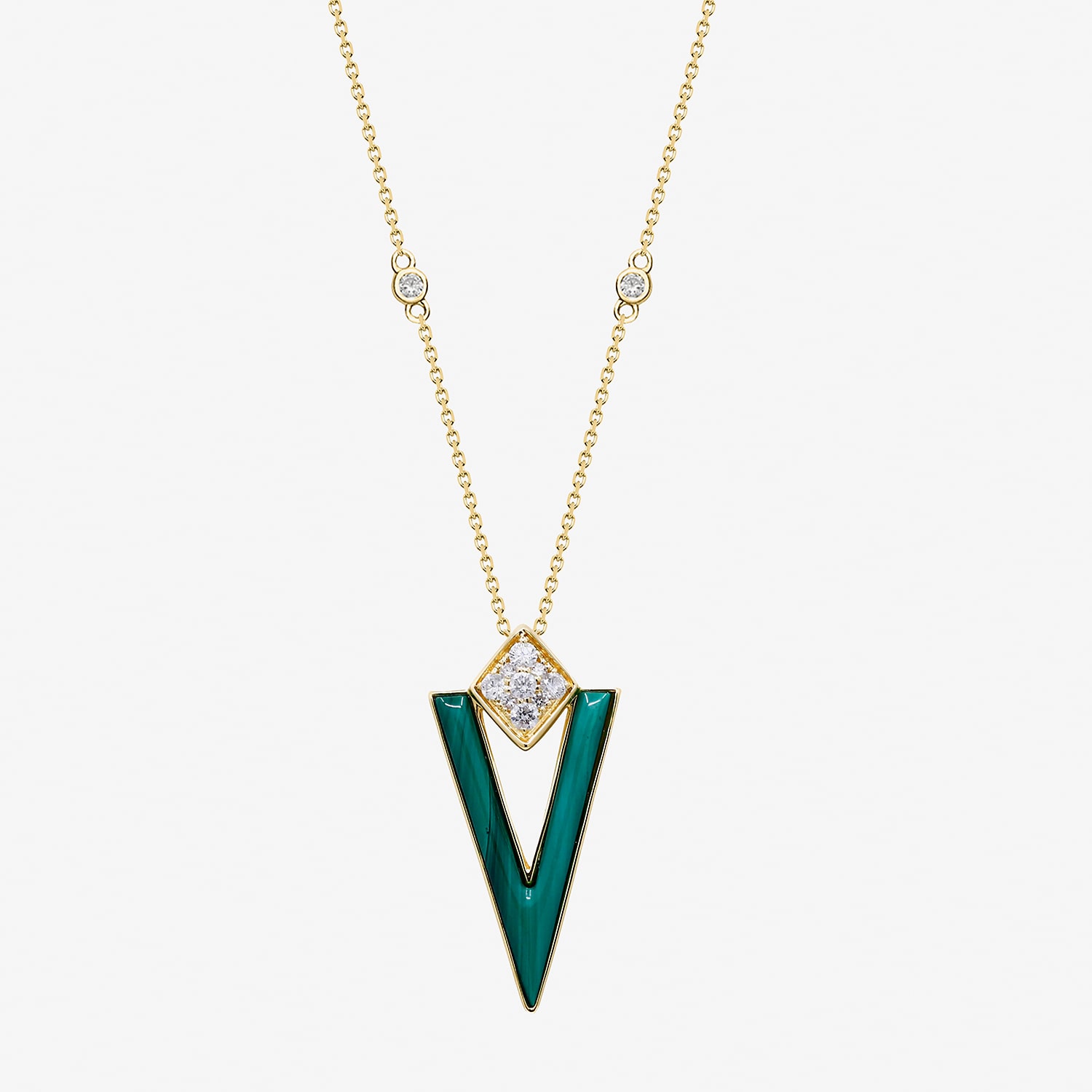 Limited Quantities! Womens 1/4 CT. T.W. Genuine Green Malachite 14K Gold 18 Inch Pendant Necklace