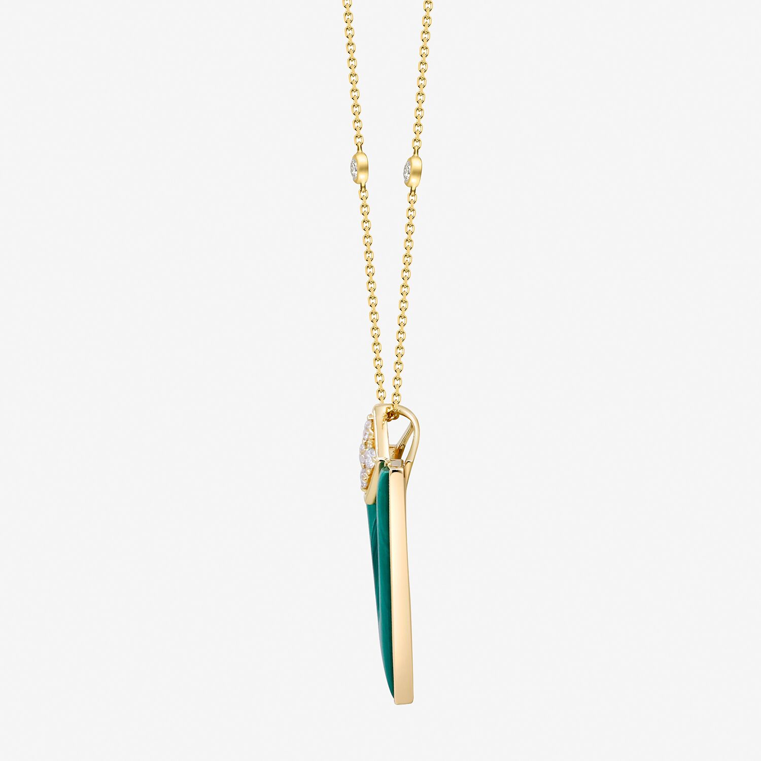Limited Quantities! Womens 1/4 CT. T.W. Genuine Green Malachite 14K Gold 18 Inch Pendant Necklace