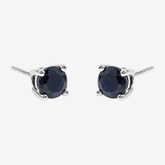 Limited Quantities! Genuine Blue Sapphire 10K Gold 5mm Round Stud Earrings