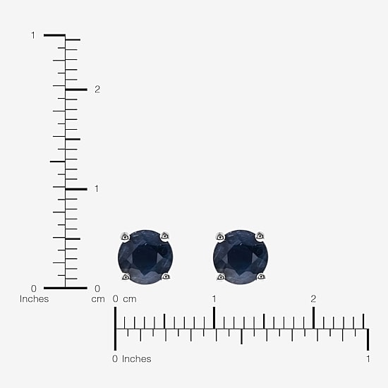 Limited Quantities! Genuine Blue Sapphire 10K Gold 5mm Round Stud Earrings