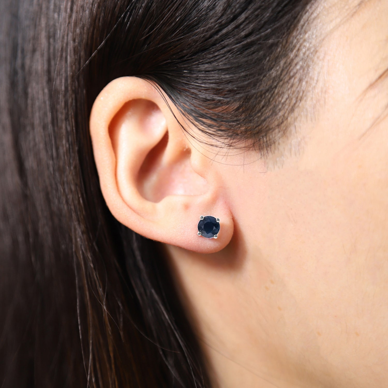 Limited Quantities! Genuine Blue Sapphire 10K Gold 5mm Round Stud Earrings