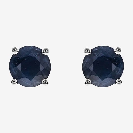 Limited Quantities! Genuine Blue Sapphire 10K Gold 5mm Round Stud Earrings