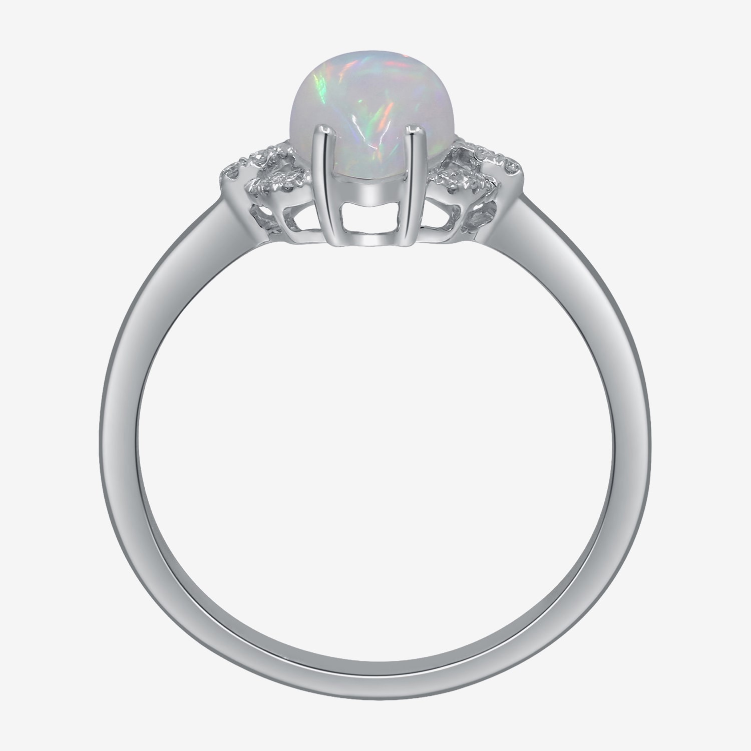 Limited Quantities! Womens Diamond Accent Genuine White Opal 10K Gold Marquise Cocktail Ring
