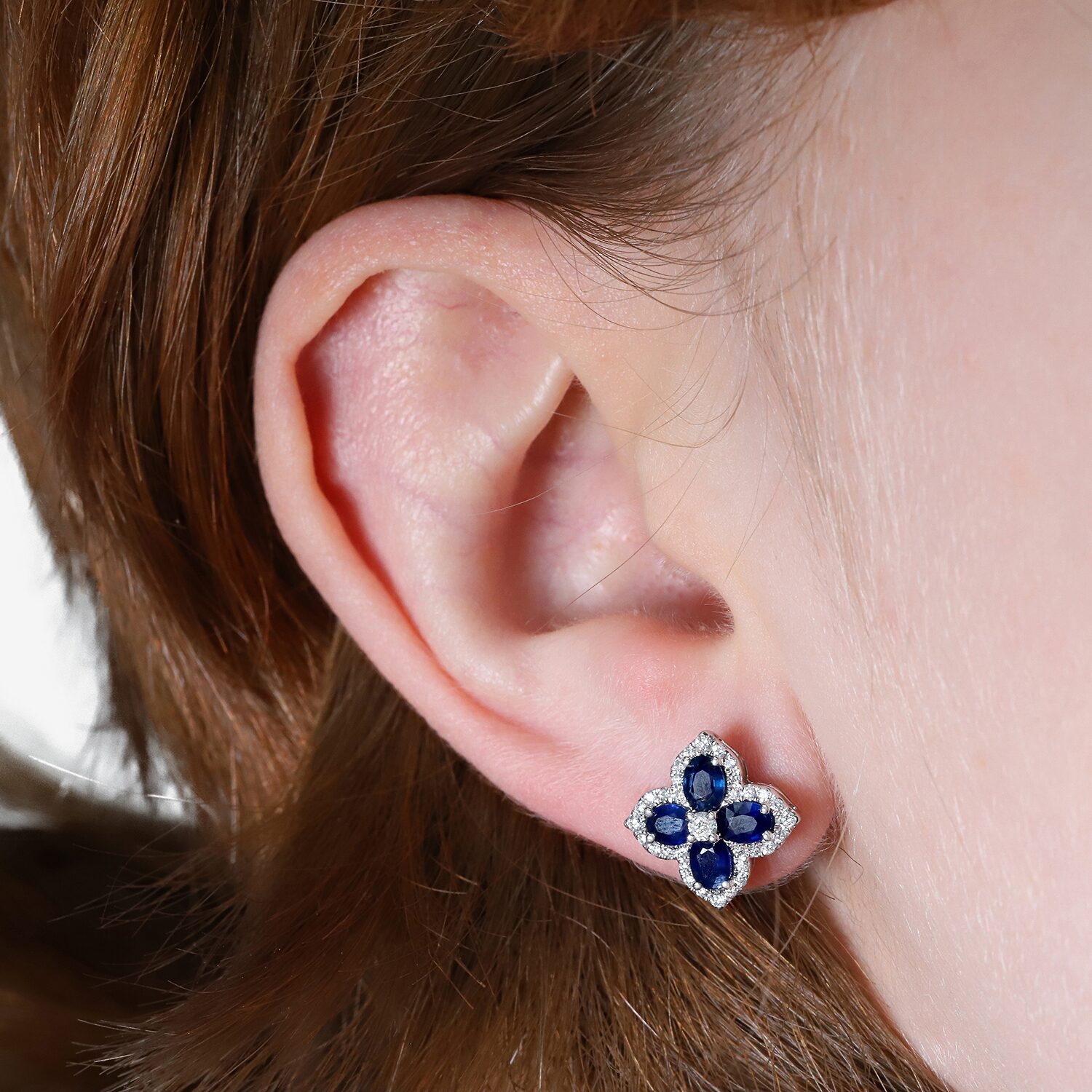 Limited Quantities! 1/3 CT. T.W. Genuine Blue Sapphire 10K Gold 10mm Stud Earrings