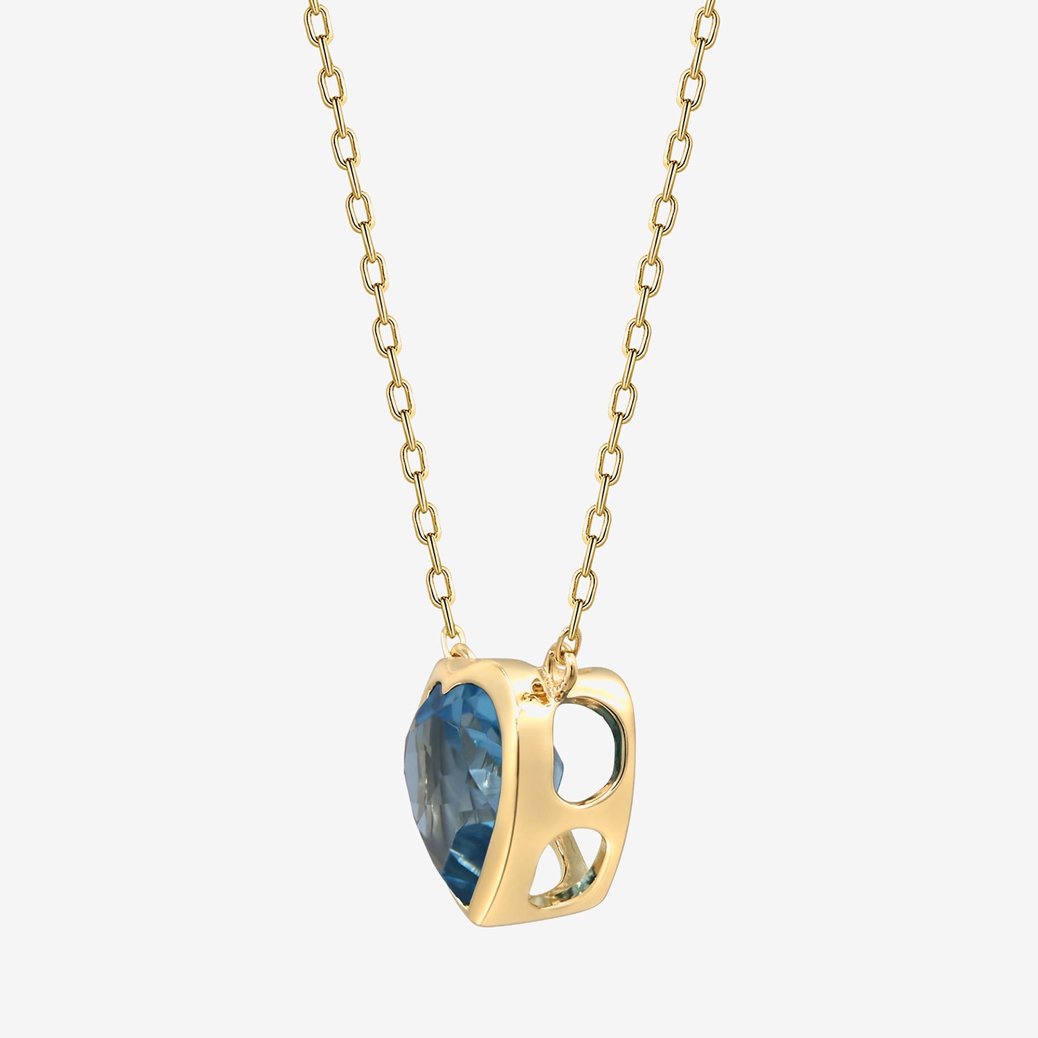 Limited Quantities! Womens Genuine Blue Topaz 10K Gold Heart 18 Inch Pendant Necklace