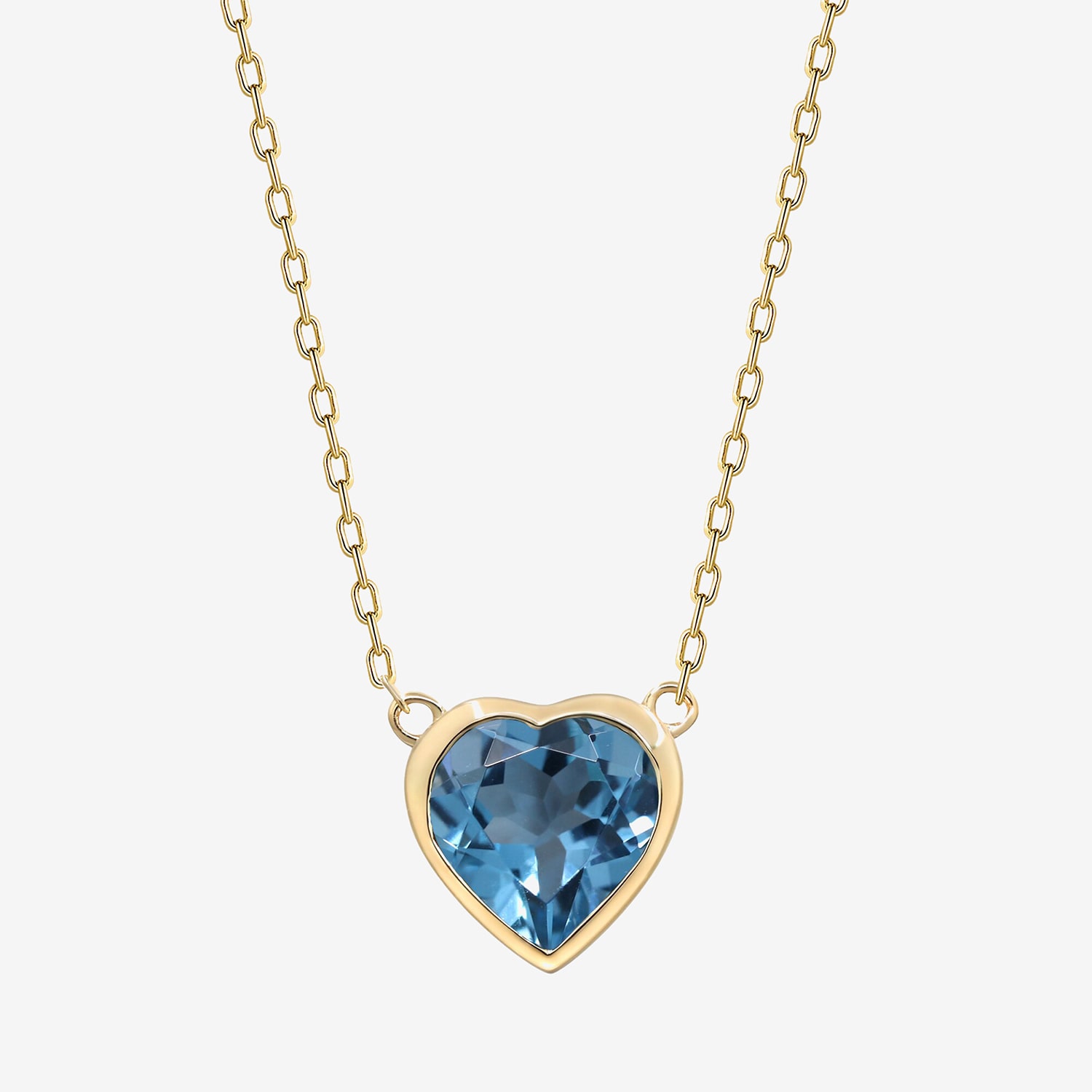 Limited Quantities! Womens Genuine Blue Topaz 10K Gold Heart 18 Inch Pendant Necklace
