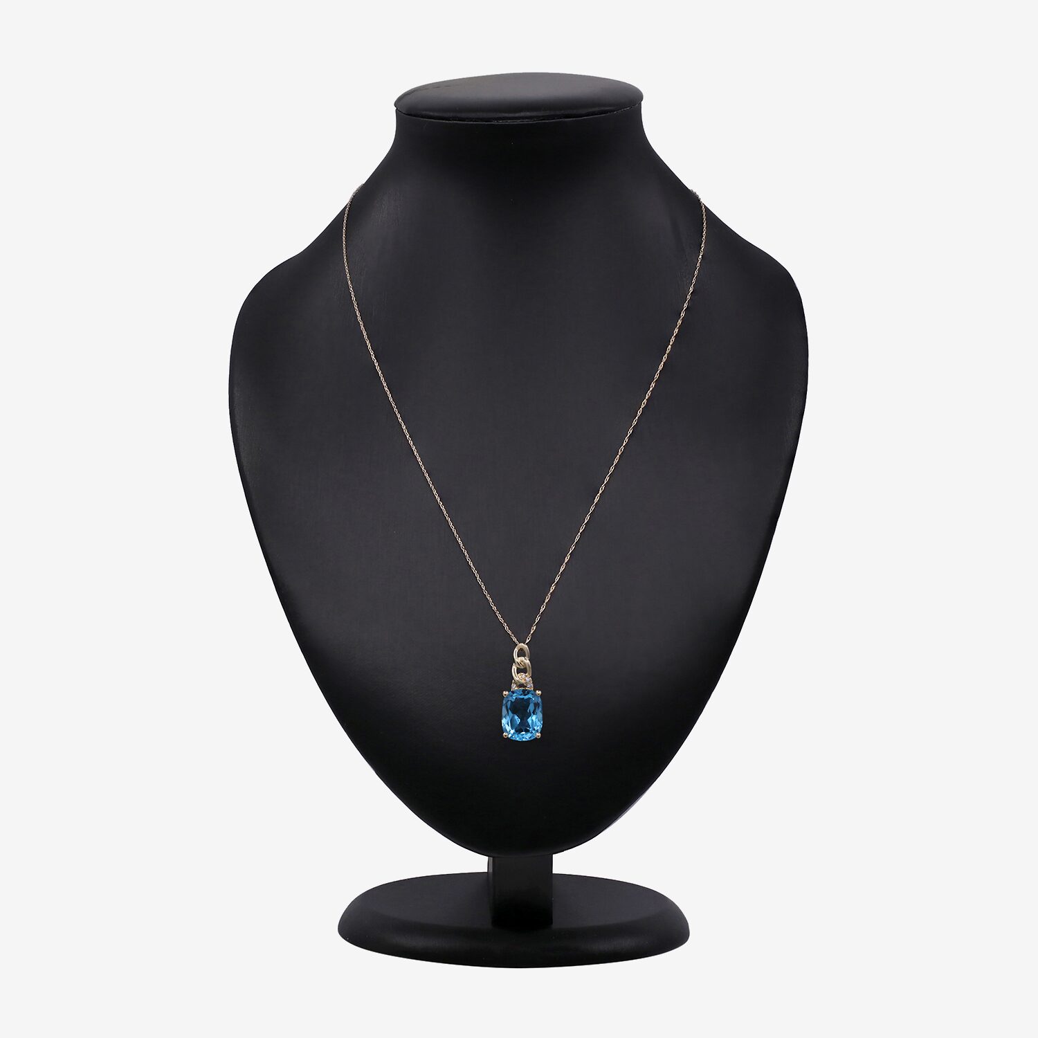 Limited Quantities! Womens Diamond Accent Genuine Blue Topaz 10K Gold Oval 18 Inch Pendant Necklace