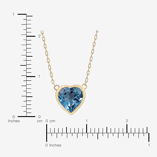 Limited Quantities! Womens Genuine Blue Topaz 10K Gold Heart 18 Inch Pendant Necklace