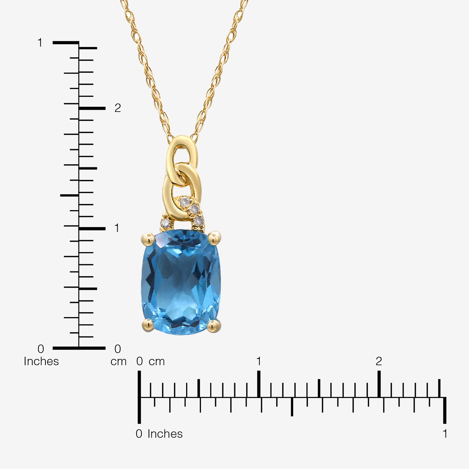 Limited Quantities! Womens Diamond Accent Genuine Blue Topaz 10K Gold Oval 18 Inch Pendant Necklace
