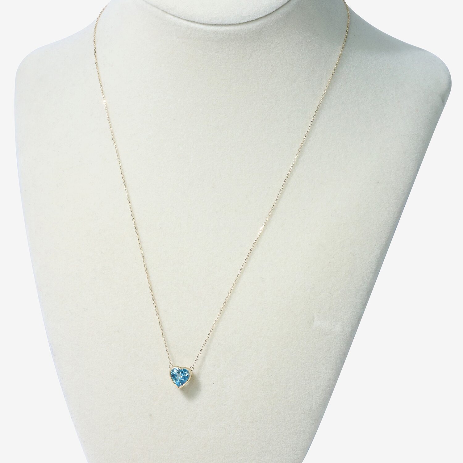 Limited Quantities! Womens Genuine Blue Topaz 10K Gold Heart 18 Inch Pendant Necklace