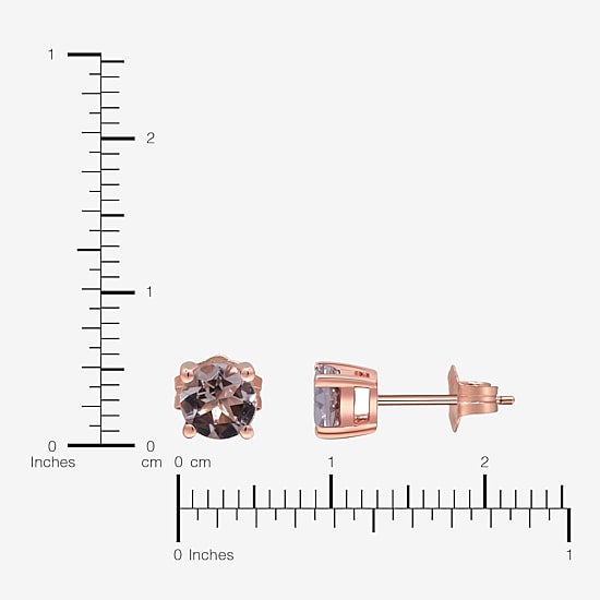 Limited Quantities! Genuine Pink Morganite 10K Rose Gold 5mm Round Stud Earrings
