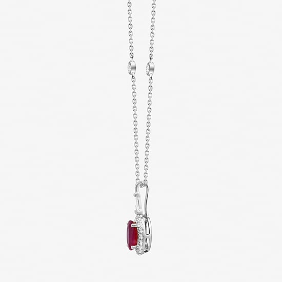Limited Quantities! Womens 1/8 CT. T.W. Lead Glass-Filled Red Ruby 10K Gold Oval 18 Inch Pendant Necklace