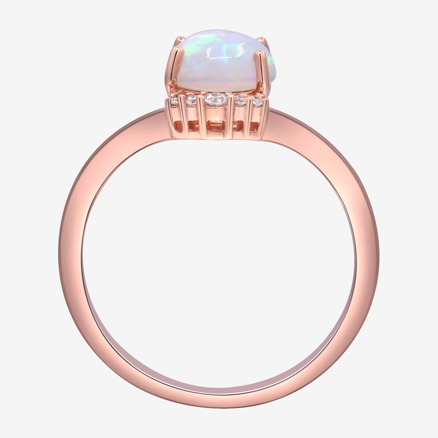 Limited Quantities! Womens Diamond Accent Genuine White Opal 10K Gold Oval Cocktail Ring