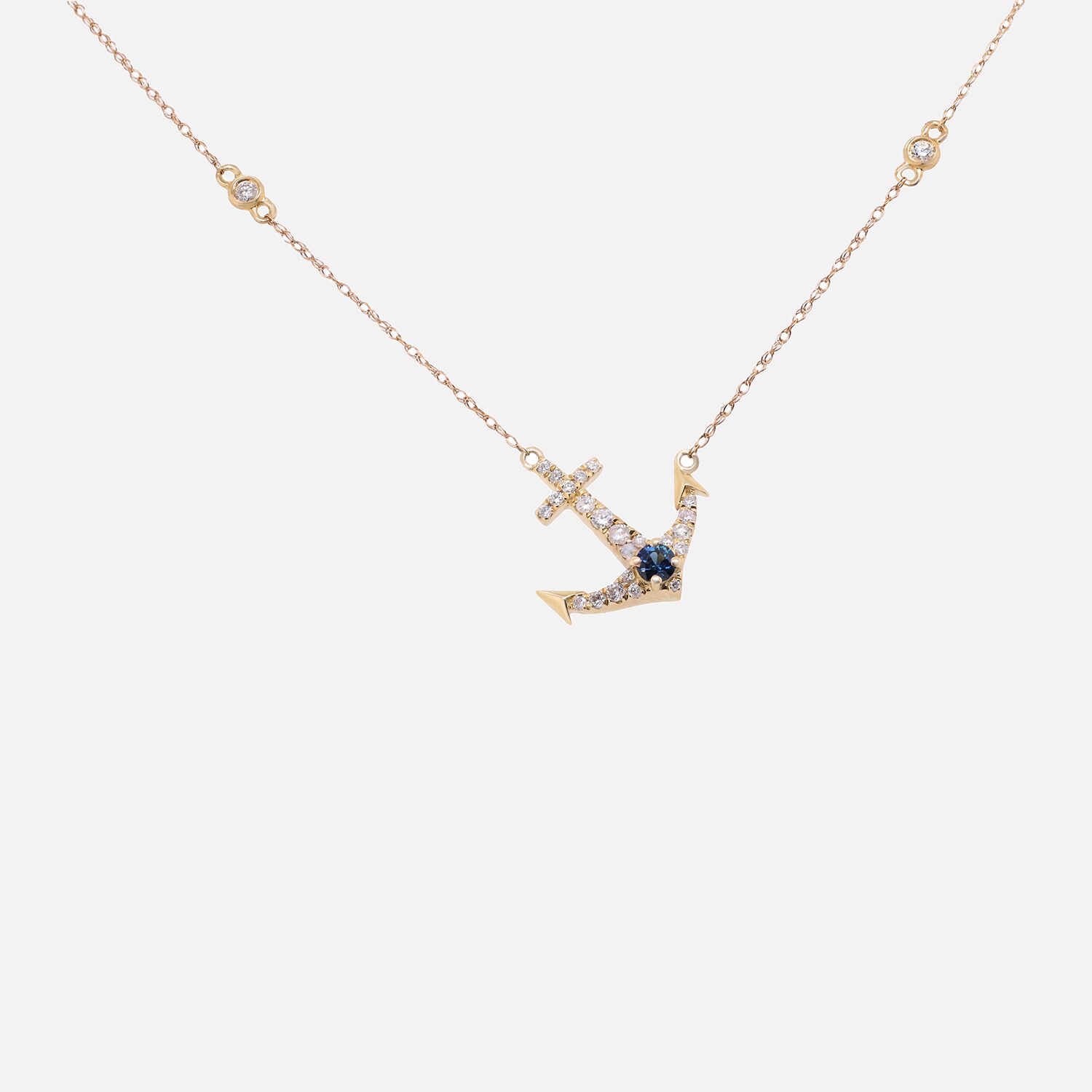 Limited Quantities! Womens 1/4 CT. T.W. Genuine Blue Sapphire 10K Gold Anchor 18 Inch Pendant Necklace