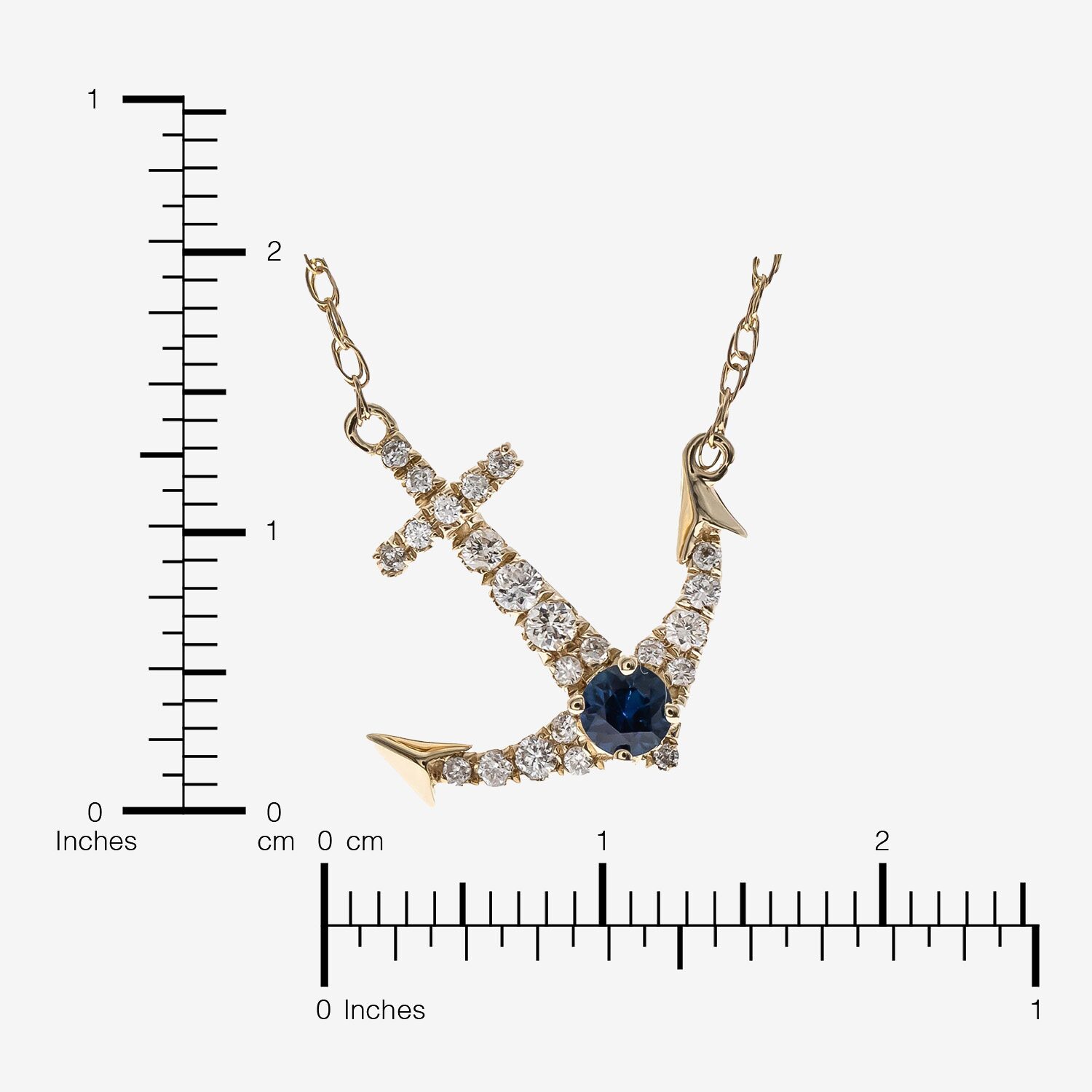 Limited Quantities! Womens 1/4 CT. T.W. Genuine Blue Sapphire 10K Gold Anchor 18 Inch Pendant Necklace