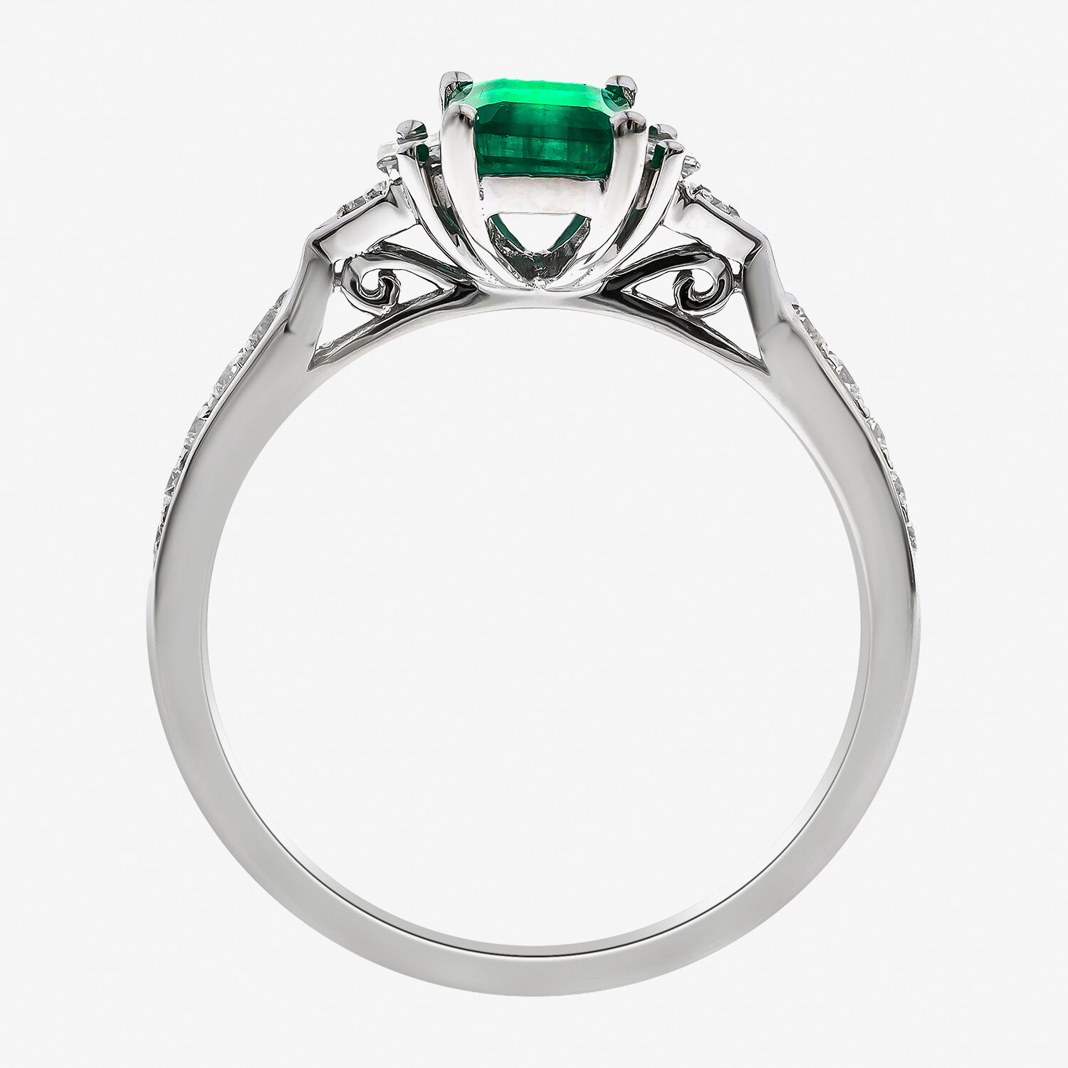Limited Quantities! Womens 1/3 CT. T.W. Genuine Green Emerald 10K Gold Side Stone Cocktail Ring