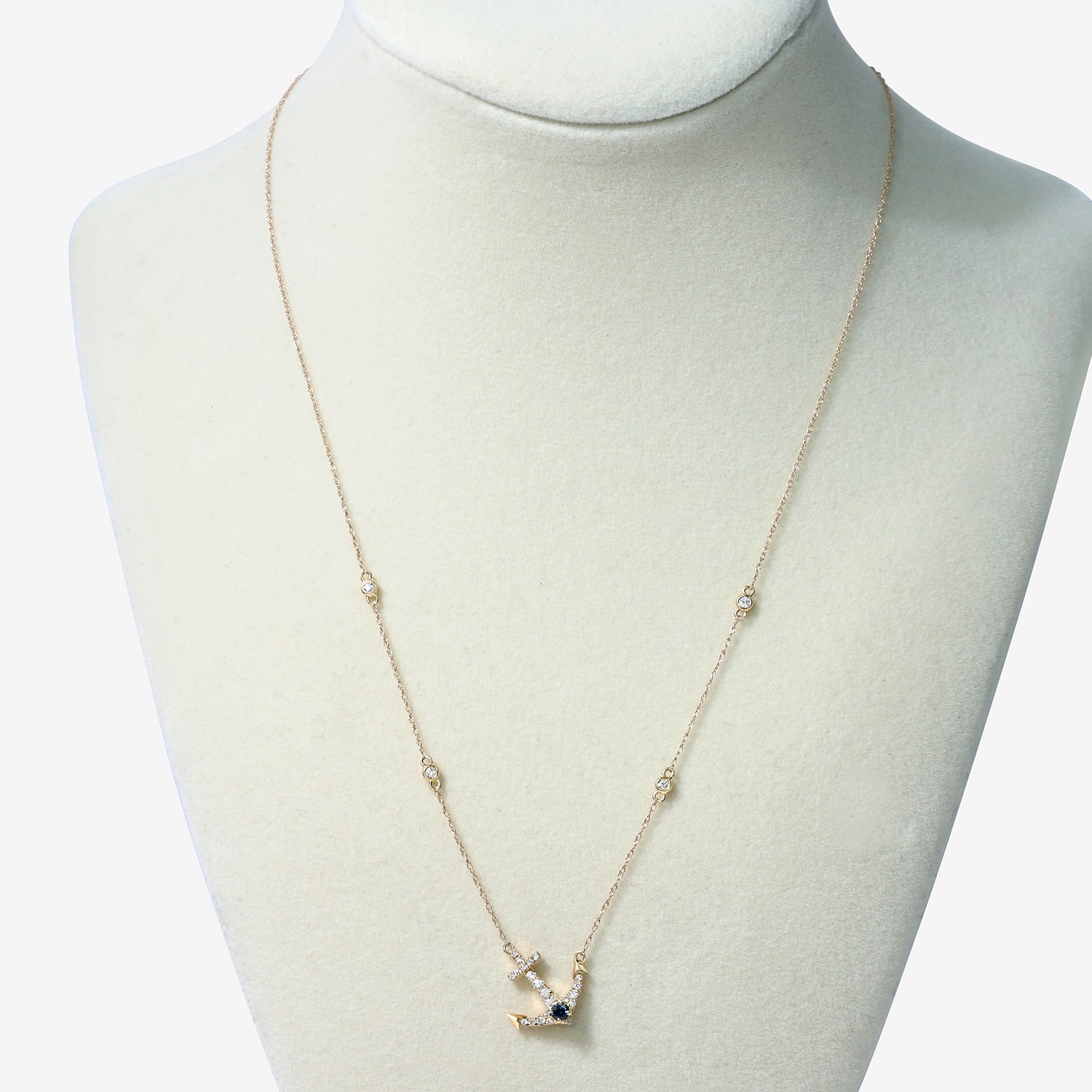 Limited Quantities! Womens 1/4 CT. T.W. Genuine Blue Sapphire 10K Gold Anchor 18 Inch Pendant Necklace