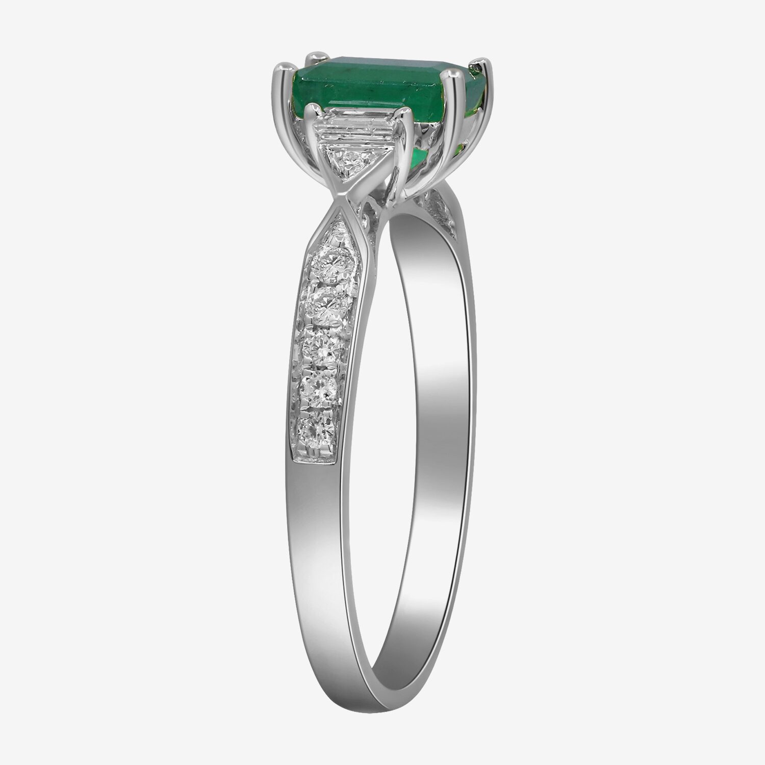 Limited Quantities! Womens 1/3 CT. T.W. Genuine Green Emerald 10K Gold Side Stone Cocktail Ring
