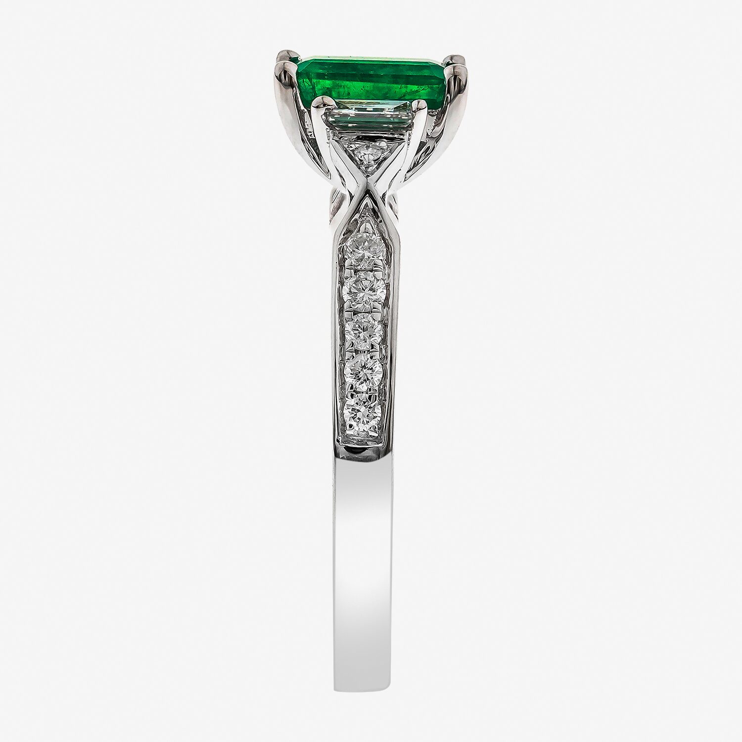 Limited Quantities! Womens 1/3 CT. T.W. Genuine Green Emerald 10K Gold Side Stone Cocktail Ring