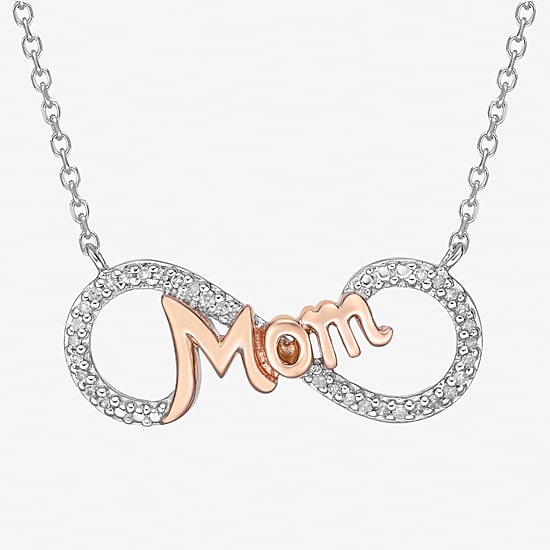 Limited Quantities! Womens 1/10 CT. T.W. Natural White Diamond 14K Rose Gold Over Silver Sterling Silver Infinity 20 Inch Pendant Necklace