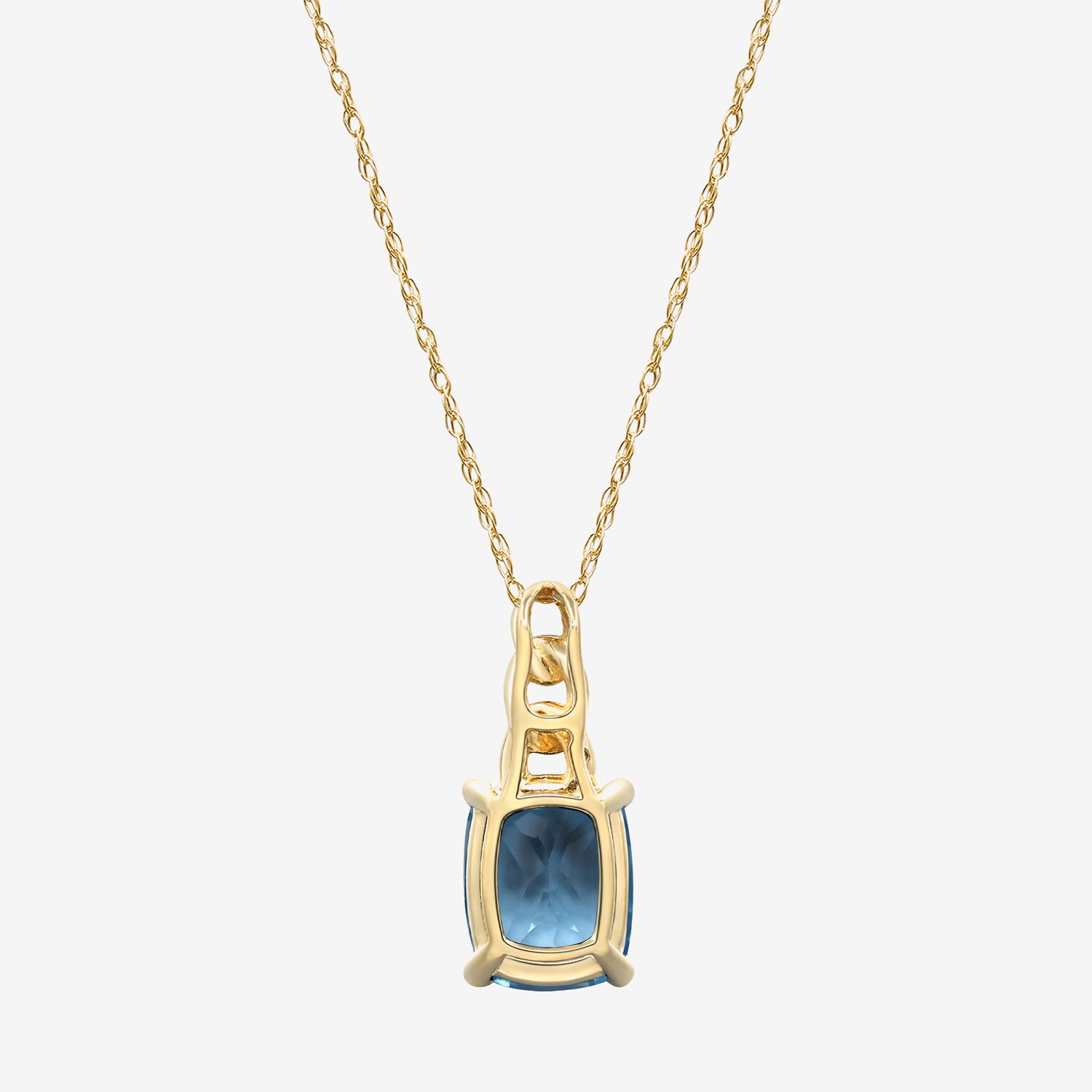Limited Quantities! Womens Diamond Accent Genuine Blue Topaz 10K Gold Oval 18 Inch Pendant Necklace