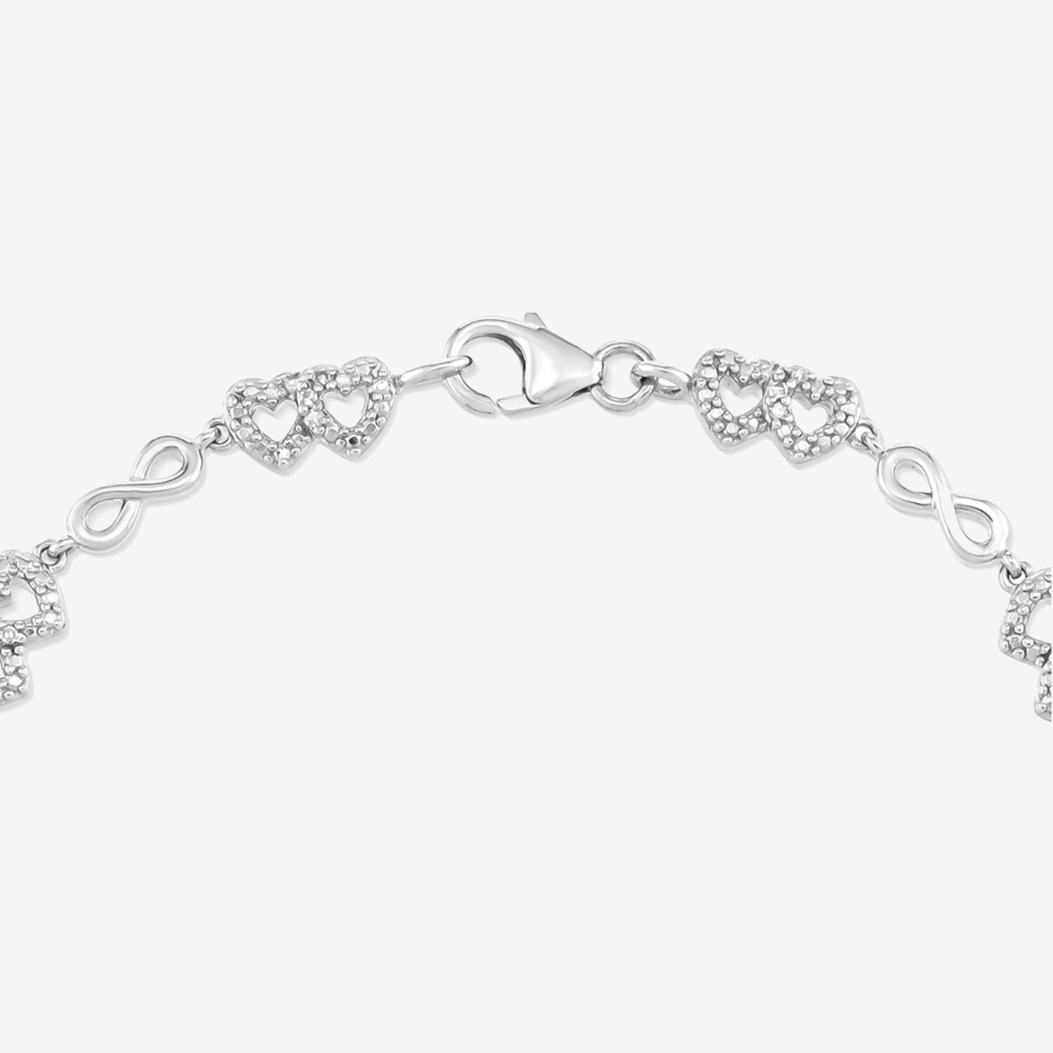 Limited Quantities! Womens 1/10 CT. T.W. Natural White Diamond Sterling Silver Heart 7 Inch Tennis Bracelet