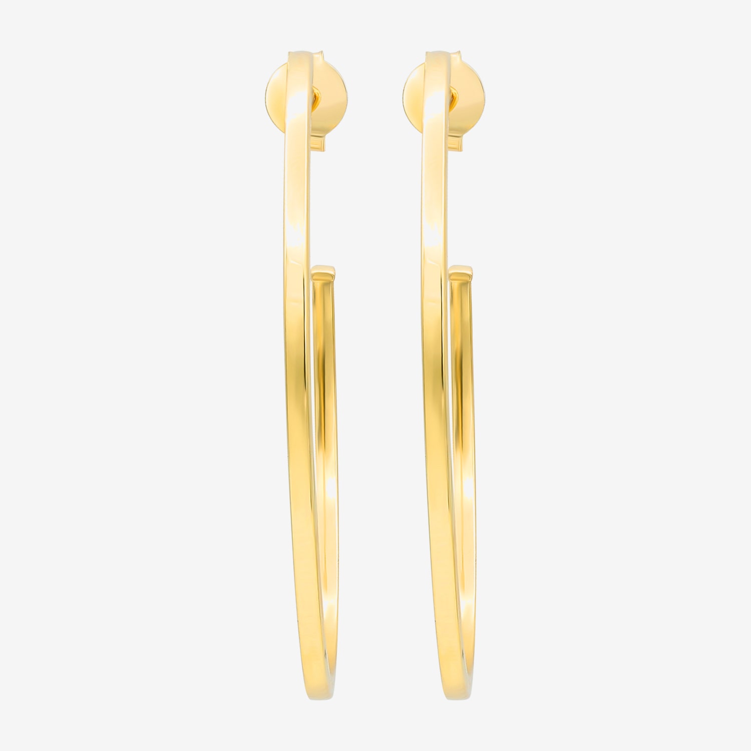 Bonded Brilliance Womens 14K Gold Over Silver 38mm Hoop Earrings