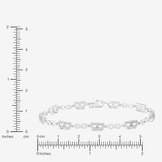 Limited Quantities! Womens 1/10 CT. T.W. Natural White Diamond Sterling Silver Heart 7 Inch Tennis Bracelet
