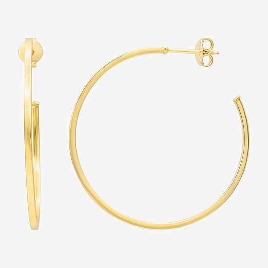 Bonded Brilliance Womens 14K Gold Bonded With Sterling Silver 38mm Hoop Earrings