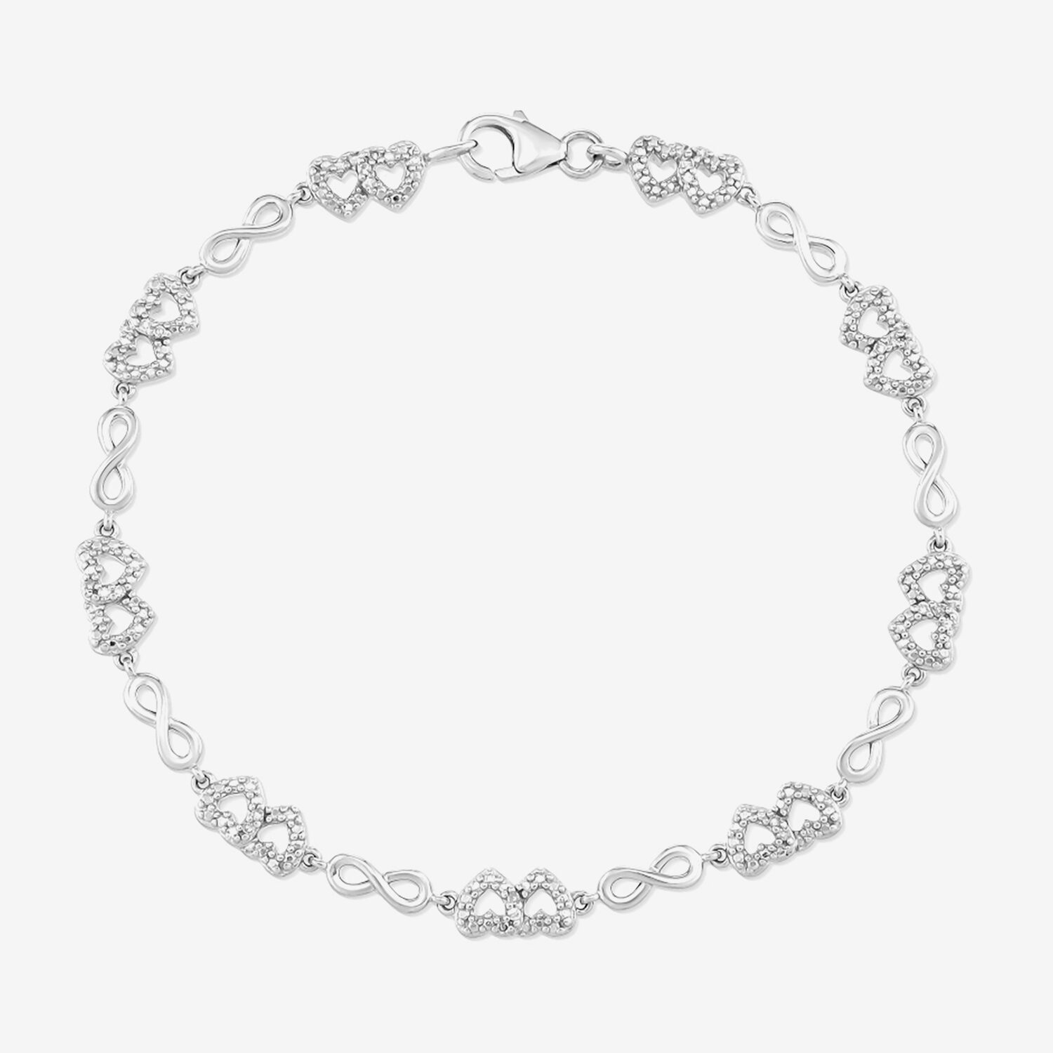 Limited Quantities! Womens 1/10 CT. T.W. Natural White Diamond Sterling Silver Heart 7 Inch Tennis Bracelet