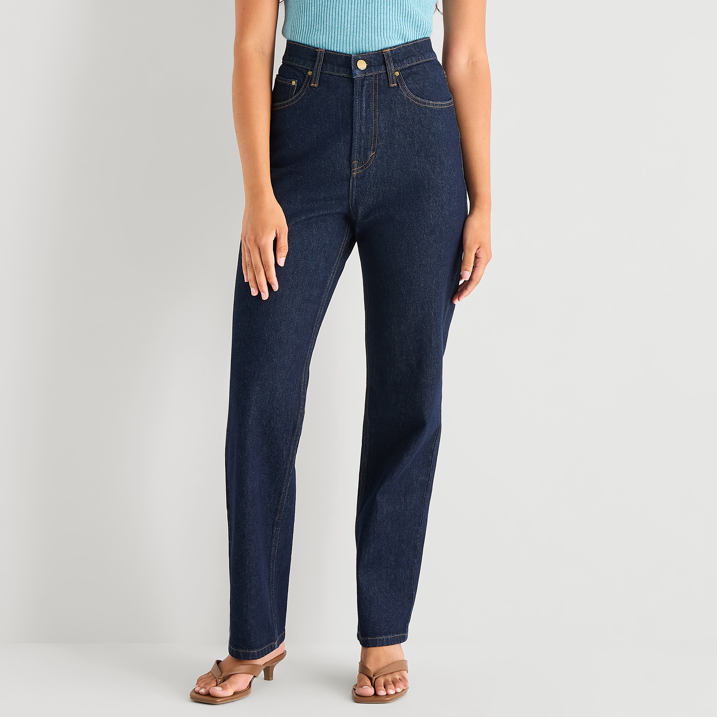 a.n.a Womens Tall Mid Rise Straight Leg Jean