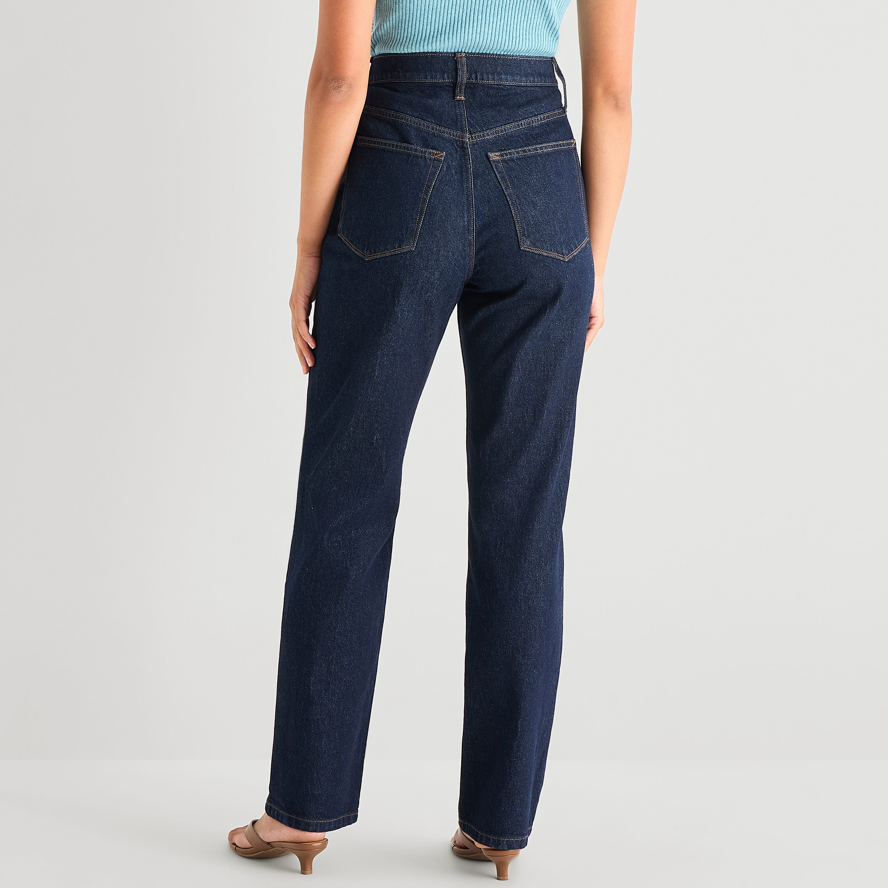 a.n.a Womens Tall Mid Rise Straight Leg Jean