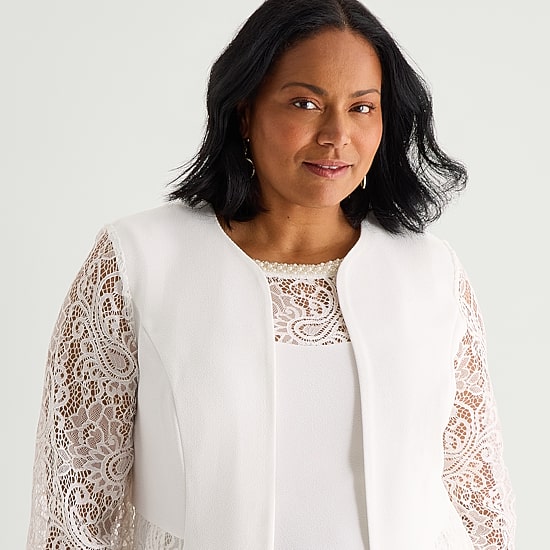 Maya Brooke Womens Plus Jacket Dress