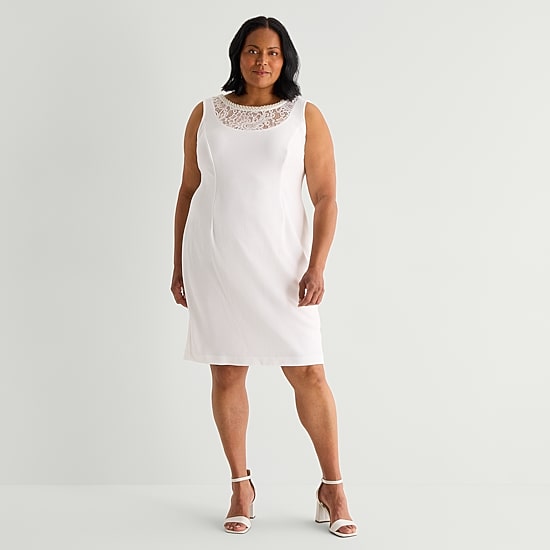 Maya Brooke Womens Plus Jacket Dress