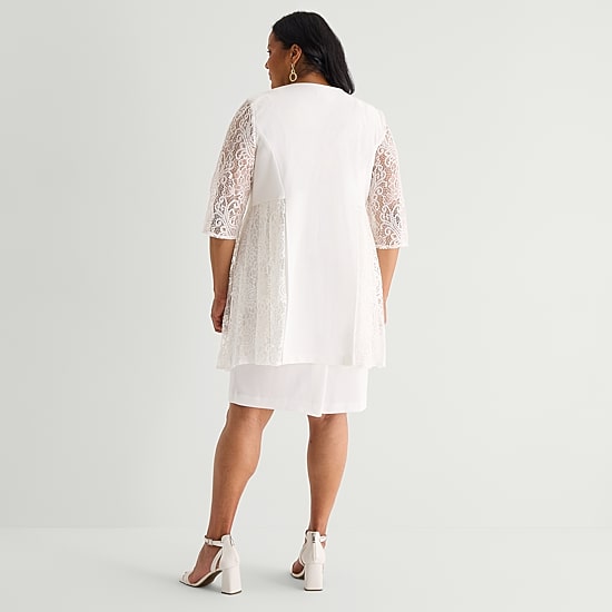 Maya Brooke Womens Plus Jacket Dress