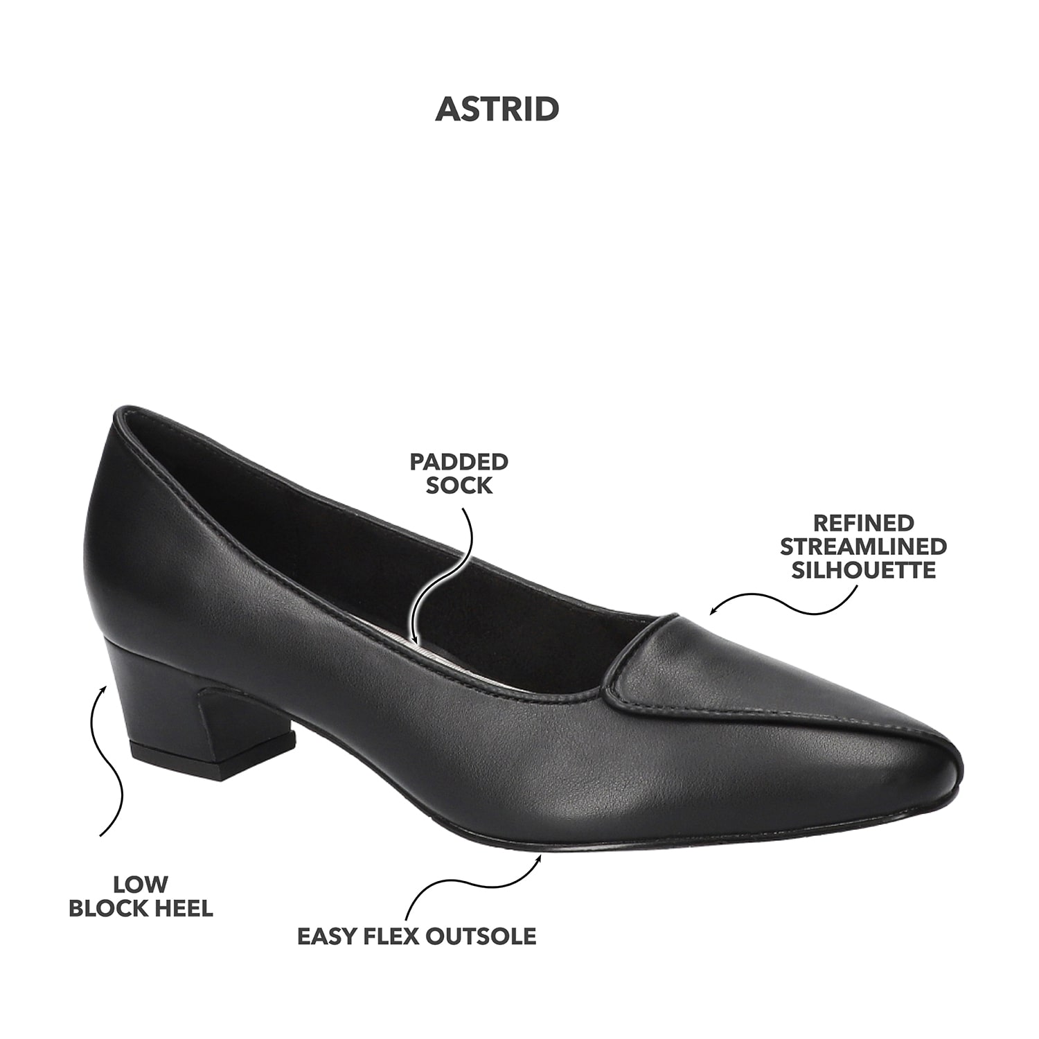 Easy Street Astrid Womens Almond Closed Toe Block Heel Pumps