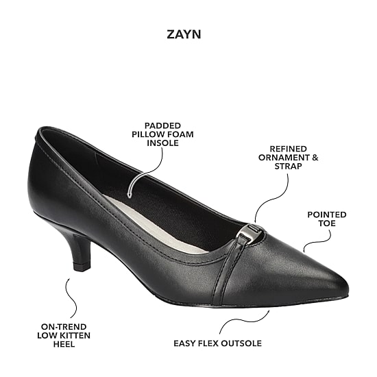 Easy Street Zayn Womens Pointed Closed Toe Kitten Heel Pumps