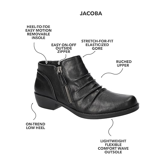 Easy Street Womens Jacoba Block Heel Booties