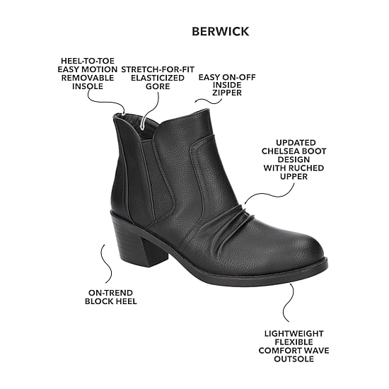 Easy Street Womens Berwick Block Heel Booties