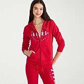 AEROPOSTALE Womens Juniors Long Sleeve Fleece Zipper Hoodie
